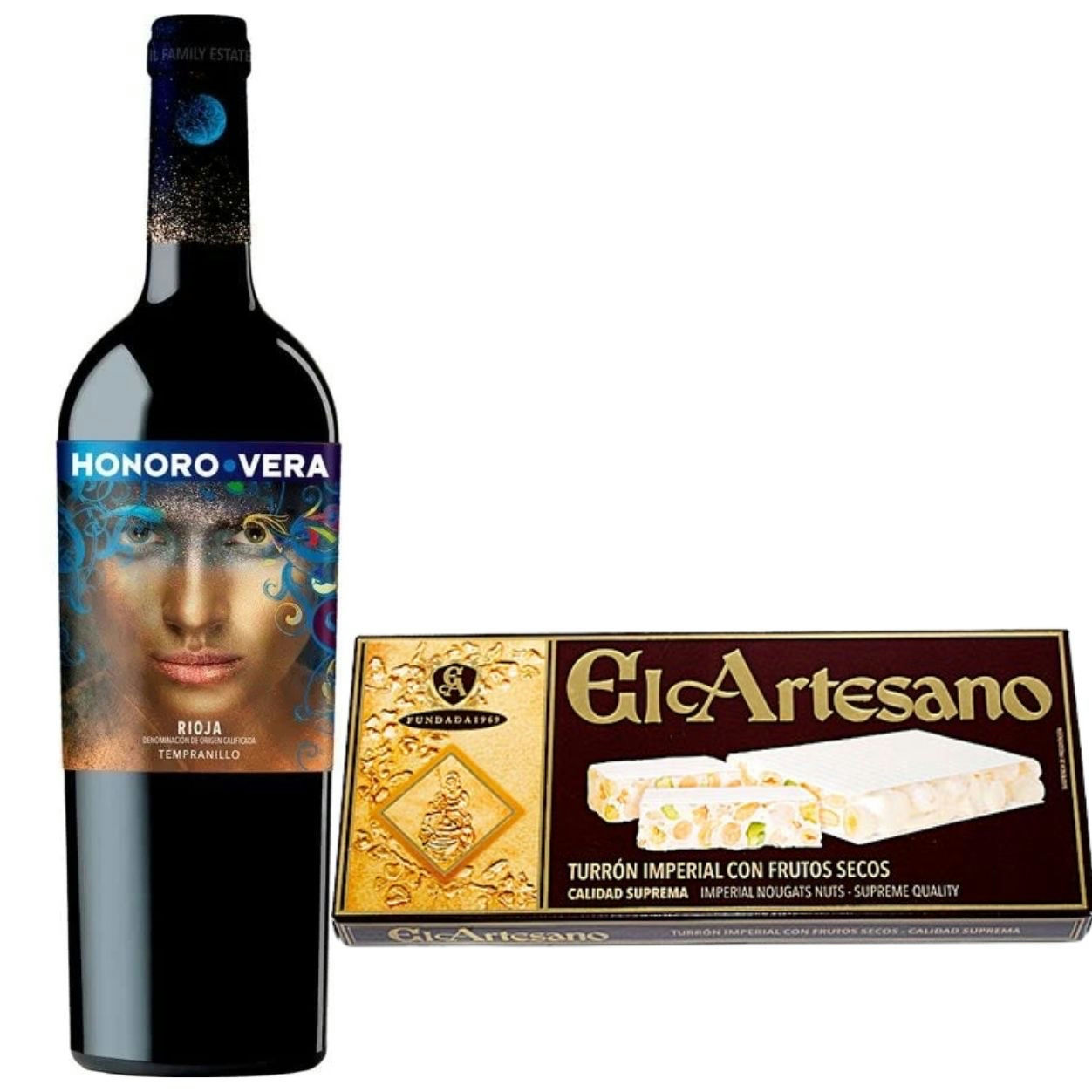 Vino Tinto Rioja & Turrón Imperial Con Frutos Secos