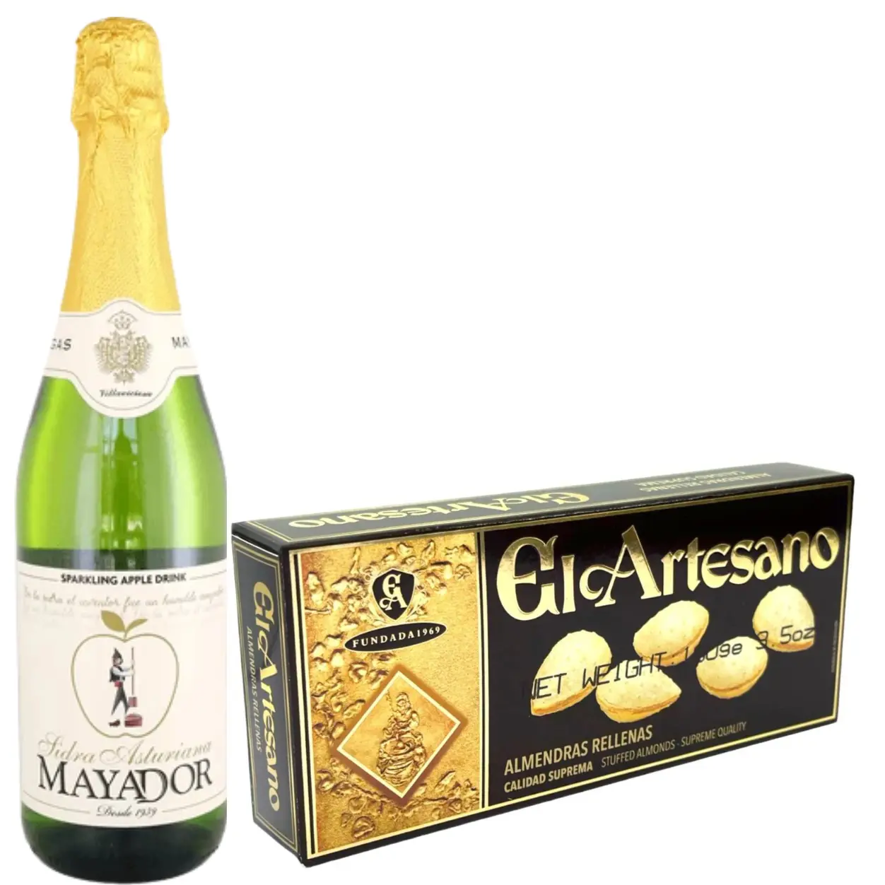 Sidra y Turrón de almendras Rellenas