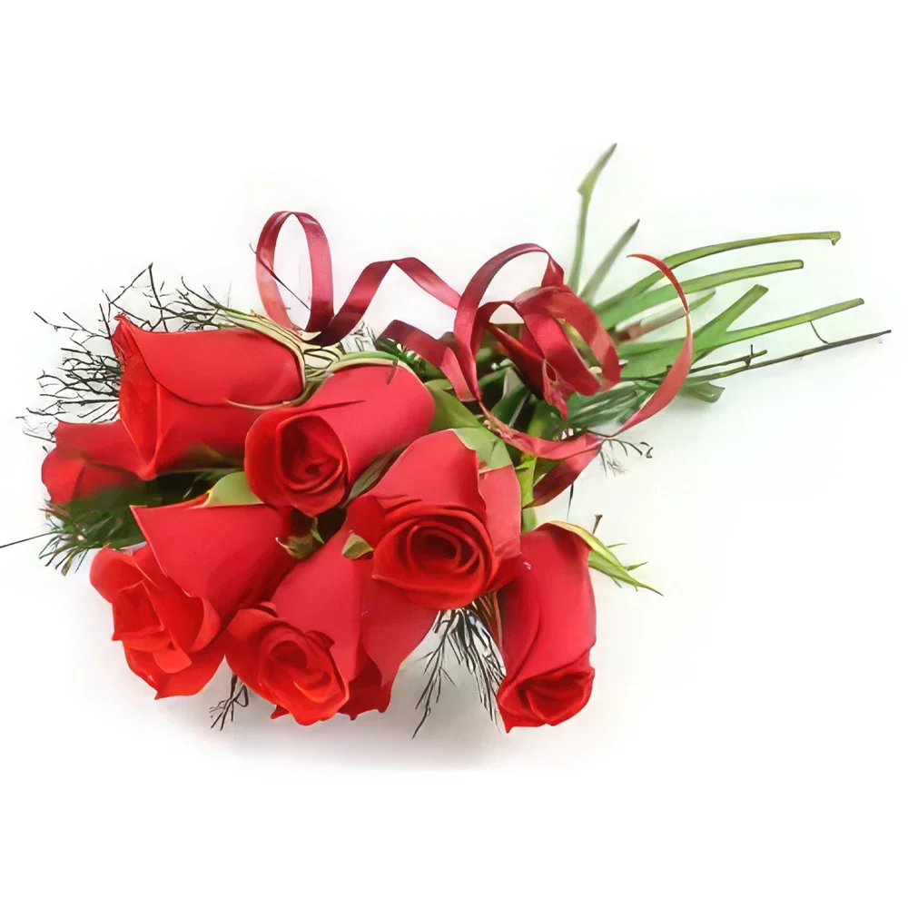 Ramos de 6 rosas adornado con cintas 