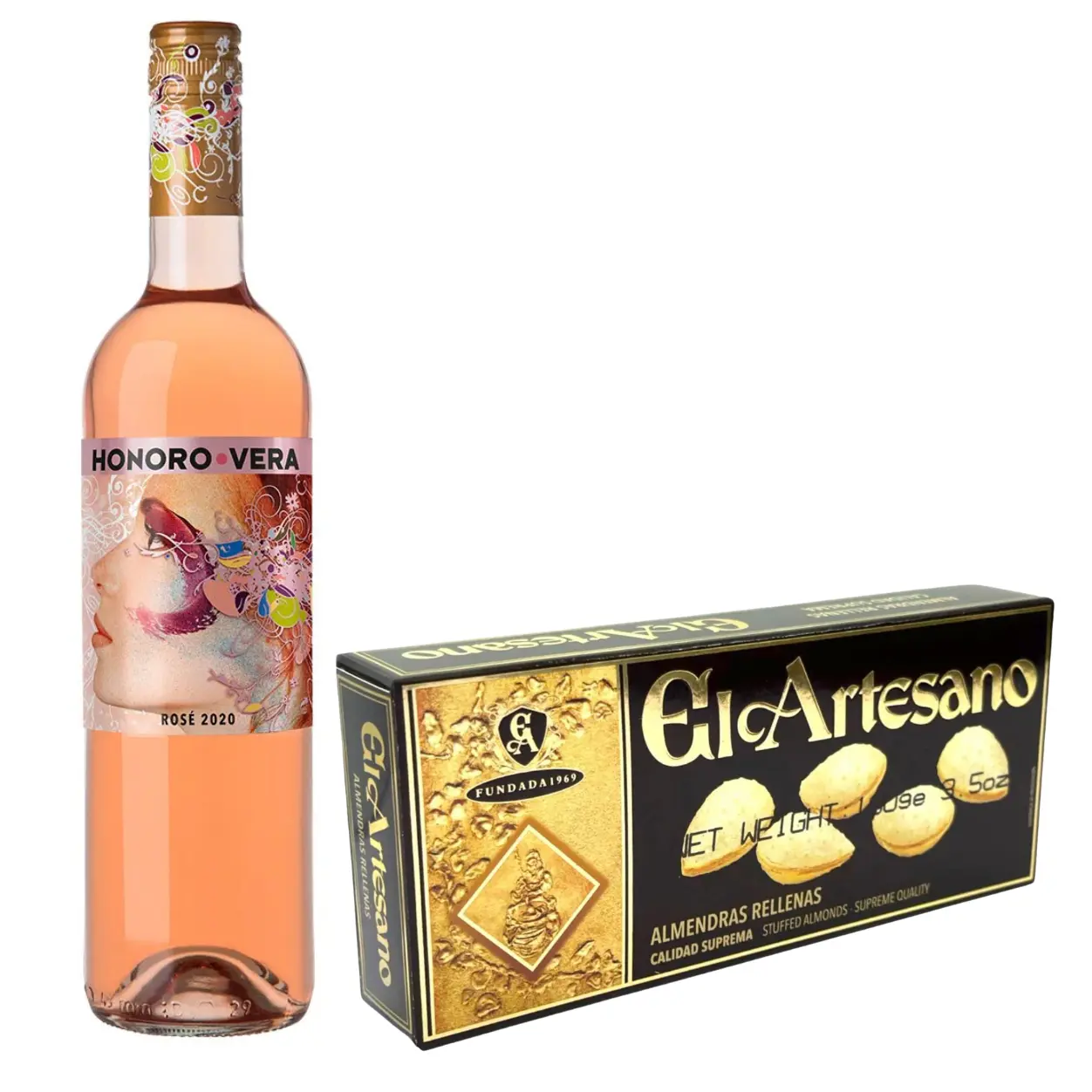 Honoro Vera Rose + Turrón almendras Rellena
