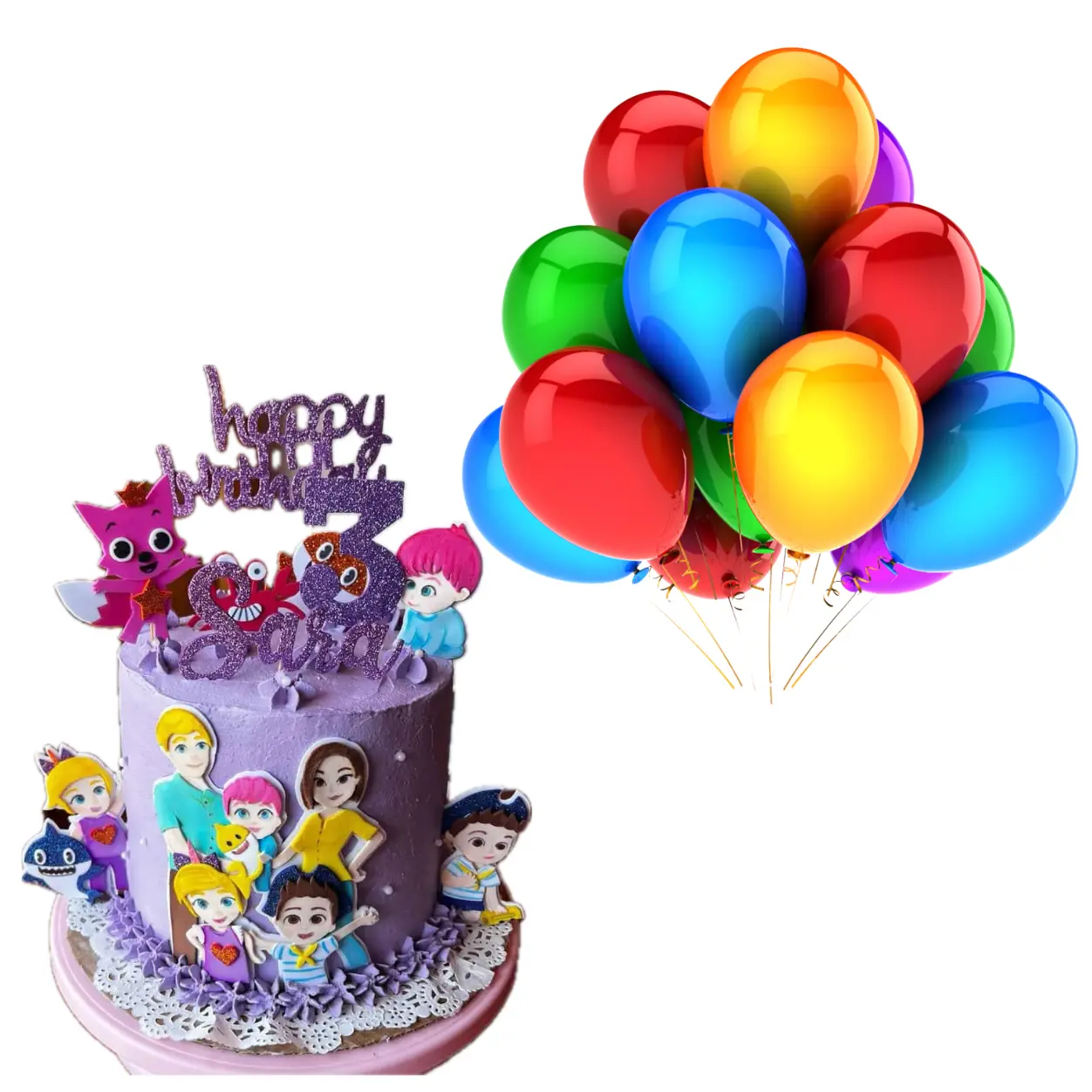 Cake infantil + 10 Globos